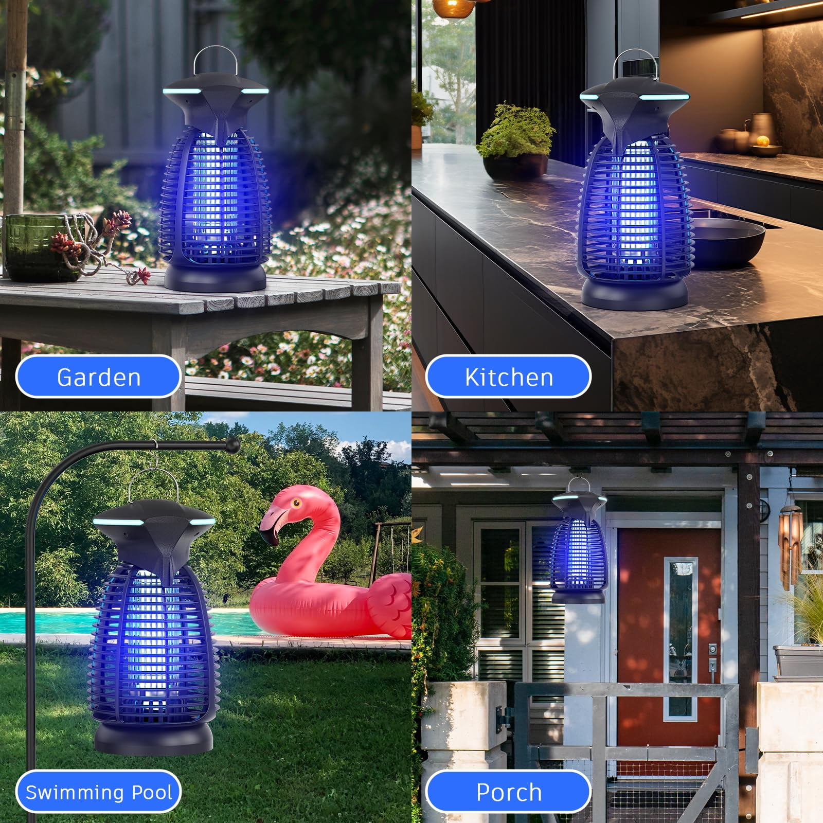 Electric Zapper Outdoor - 4200v High Insect Killer Waterproof Led Light For Mosquito Fly Patio Porch Garage Backyard Home Indoor