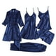 thumbnail image 2 of Ladies Satin Pajamas Set 5 Piece Pajamas Silk Like Lace Satin Pajamas Short Set Ladies Night Gowns for Summer est Night Shirt, 2 of 4