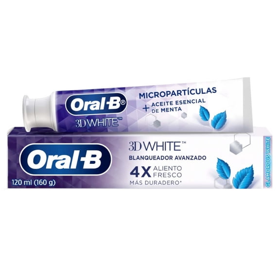 Pasta Dental Oral-B 3D White Glamorous White, 1 Unidad de 120 ml