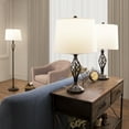 thumbnail image 2 of Lavish Home Set of 3 Floor and Table Lamps for Living Room or Entry, Bronze, 2 of 8