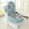 thumbnail image 2 of Bath Set 3PCS Bathroom Zipper Cushion Cover Toilet Seat Cover, 2 of 6