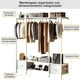 thumbnail image 3 of Simple Hogar Perchero Para ropa, Closet Armables Para Ropas, Closet de Madera, Montado en la Pared Rack Para Ropas, Organizador de Ropa Viene con dos Cajones de Tela, 3 of 6