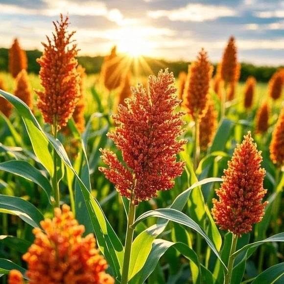GSDWIUEW 150 Sweet Sorghum Seeds for Planting – Heirloom & Open-Pollinated, Vegetable Seed, Easy Growing Sweet Cane Sorghum for Home Gardens