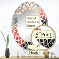 thumbnail image 3 of Designart "Mid Century Sunburst Charm II" Mid-century Round Wall Mirror - Abstract Oval Printed Decorative Oversized Mirror - Multiple Color Options, 3 of 4