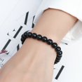 thumbnail image 5 of Pulsera de piedra de subgrafito con personalidad, pulsera de cuentas redondas de un solo círculo para hombres y mujeres, pulsera de moda, 5 of 5