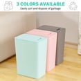thumbnail image 6 of TINANA Small Trash Can with Lid, 3 Pack 10L Plastic Trash Bin, 2.6 Gallon Slim Garbage Cans Wastebasket with Pop-Up Lid for Bathroom, Bedroom, Office, Kitchen, Craft Room-Pink Blue Gray, 6 of 7