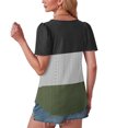 thumbnail image 4 of Otvok Womens Spring Summer T-Shirt Color Blocked Round Neck Sleeve Short Sleeve Tops, 4 of 6
