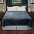 thumbnail image 2 of Lavish Home Solid Soft Heavy Thick Plush Mink Blanket, 8-Pound, Grey, 2 of 4