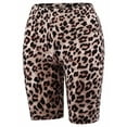 thumbnail image 2 of A2Y Women's Brushed Microfiber Leopard Print Biker Bermuda Shorts Tan Mocha XL, 2 of 3