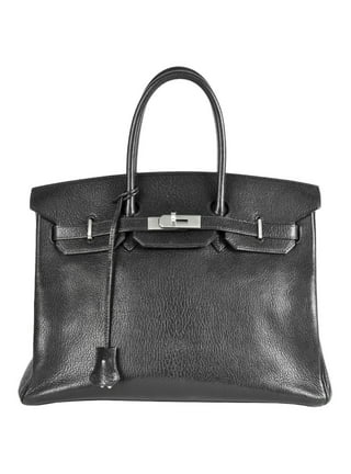 HERMES Birkin 25 Black Handbag Togo leather Black Noir Used Women