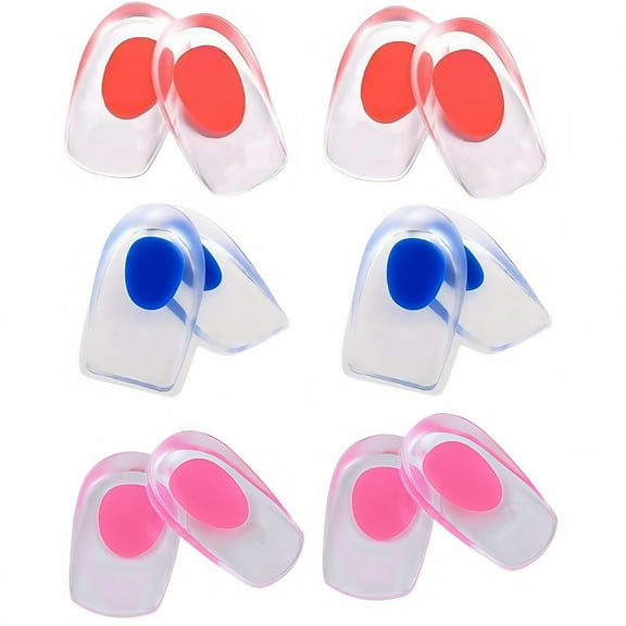6 Pairs Cushioned Heel Inserts for Pain Relief Support Gel Insoles