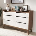 thumbnail image 2 of Home Square 3 Piece Modern Dresser and Nightstand Set in White and Walnut, 2 of 16