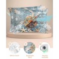 thumbnail image 2 of Hokiten Pillow Cases Standard Size Set of 2, Lumbar Pillow Covers, Coastal Turtle Satin Pillowcases with Zipper for Hair/Skin, Pillow Protector Cover, Teal Nautical Ocean Starfish Coral 20x26 Inches, 2 of 6