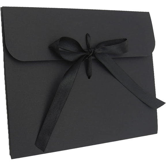 10pcs Kraft Gift Card Envelope Boxes With Ribbon Rectangle Present Envelope Boxes RetroTextured Cardboard Greeting Cards Envelopes Solid Color Party Invitation Envelopes For Wedding Birthday Business