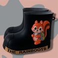 thumbnail image 5 of Angala Rain Boots For Boys Lightweight Mid Calf Cartoon Appliques Waterproof Wet Weather Outdoor Dailywear Rain Boots For Girls Size 2-2.5 Years Black, 5 of 8