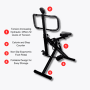 Total Crunch Power Rider: Home Gym Abdominal Core Trainer for Squats, Glutes, Cardio, and Crunch Workouts.