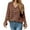 DT--Brown, variant on DailyTrove Women's Button-Up V-Neck Knit Sweater, Long Sleeve, Casual Office & Brunch Wear, Soft Cotton Blend, Relaxed Fit, Plus Size Friendly
