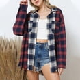 thumbnail image 1 of UVEASISHA Chemise à Carreaux Patchwork pour Femmes Légère Mode Manches Longues Veste Surchemise Automne 2025 Décontractée avec Poches 90 de Réduction en Liquidation, Rouge, TG, 1 of 4