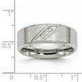 thumbnail image 7 of Chisel Stainless Steel Brushed and Polished with CZ 8mm Beveled Edge Band, 7 of 7