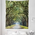 thumbnail image 1 of Forest Tapestry, Tranquil Pathway Strong Spring Trees Serene Nature Trekking Theme, Fabric Wall Hanging Decor for Bedroom Living Room Dorm, 5 Sizes, Green and Brown, by Ambesonne, 1 of 1