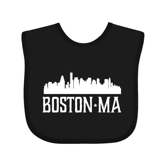 Inktastic Boston Massachussetts Skyline City Silhouette Boys or Girls Baby Bib
