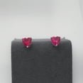 thumbnail image 2 of Bellitia Jewelry 925 Sterling Silver July Birthstone Heart Stud Earrings for Women, Gemstone Earring with Red Ruby Anniversary Birthday Jewellery Gift, 2 of 6