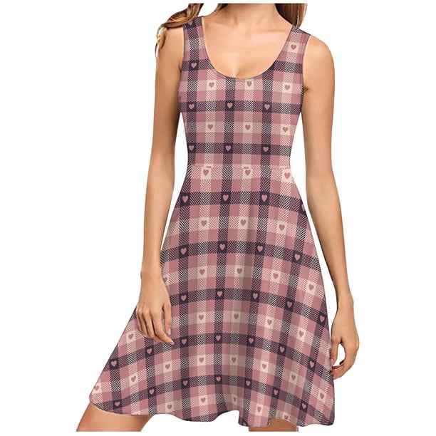 Vestido de Verano para las Mujeres Impreso Vestido Largo sin Mangas, Vestido sin Mangas para las Mujeres