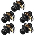 thumbnail image 1 of Round Passage Door Knobs Interior Matte Door Knobs Indoor Keyless Non-Locking Handle Set for Hallway or Closet Doors Reversible for Right/Left Handed Door, 1 of 5