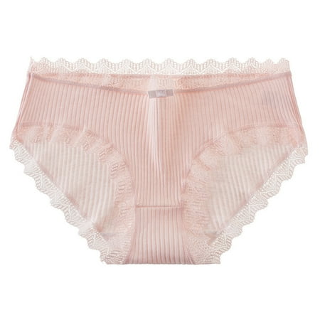

YXGla Mid-rise Briefs Thin Breathable Lace Decor Panties for Inner Wear
