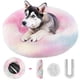 thumbnail image 1 of Cama Redonda de Piel Sintética Suave para Perros y Gatos de Tamaño Pequeño y Mediano con Cubierta Extraíble (Arcoiris, 90cm), 1 of 7