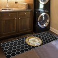 thumbnail image 2 of Kitchen Mat Rug 1 PCS Vintage Flower Bee Honey Hive Black Background Runner Rug Anti-Fatigue Comfort Memory Foam Standing Mat Non-Slip Floor Door Mat for Bathroom Bedroom 20x47in, 2 of 6