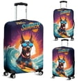 thumbnail image 2 of Retro Surfing Doberman Pinscher in Cool Sunglasses Hello Summer Waves Travel Luggage Cover Doberman Dog Lover Gifts Suitcase Dust Protective Decor - 10001, 2 of 5