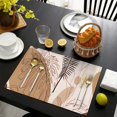 thumbnail image 4 of Brown Boho Plant Pattern Summer Placemats Table Placemats Set Of 4-Linen Kitchen Washable Placemats Table Mats 11.8"x17.7" Non-Slip Heat Resistant, 4 of 6