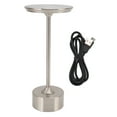 thumbnail image 1 of Lámpara de mesa inalámbrica recargable de 2000 mAh, 3 niveles de brillo, portátil, USB C, LED, de metal, color plateado, 1 of 14
