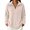 Beige, variant on Womens Fleece Jacket Half Zip Double-Sided Pullover with Ribbed Texture Long Sleeve