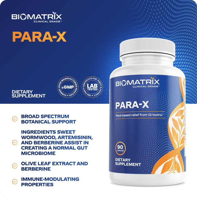 Biomatrix Para-x Gut Health Pills, Parasite Cleanse, Wormwood