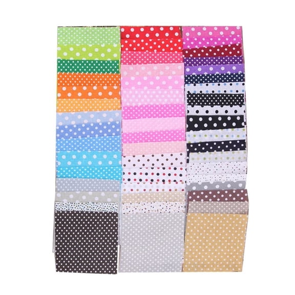 50 Pack Polka Dot Cotton Fabric Squares,3.93in/10cm x3.93in/10cm Precut Quilting Fabric Scraps for DIY Patchwork, Sewing Craft & Holiday Handmade Decor Projects