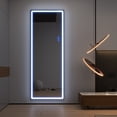 thumbnail image 3 of LVSOMT 63"X22" RGB LED Mirror, Full-Length Mirror with Lights, Floor Mirror, Full Body Mirror, Free Standing x Wall Mounted Mirror, Large Full Size Stand up Mirror for Bedroom Living Room, White, 3 of 7