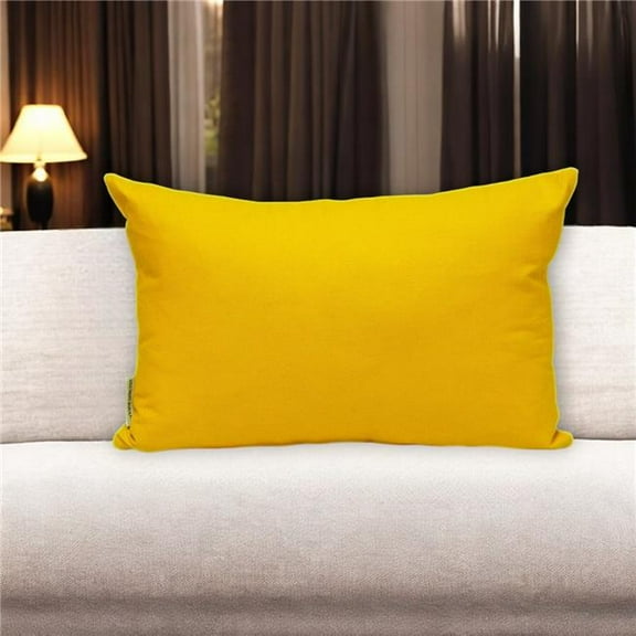 HomeRoots 529175 12 x 18 in. Yellow Cotton Lumbar Throw Pillow