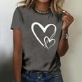 thumbnail image 7 of Erwazi Women's Valentine's Day T-Shirt Heart Print Crew Neck Short Sleeve Casual Summer Top, 7 of 7