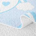 thumbnail image 5 of Feelyou Cute Rainbow Love Heart Twin Quilt Set for Boys Girls, Lovely Star Moon Twin Coverlet Set, Blue, 2pcs, 5 of 7