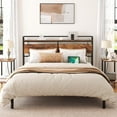 thumbnail image 5 of HOOBRO Queen Size Headboard with 2 Outlets and 4 USB Ports Adjustable Height Storage Rack Rustic Brown and Black BF53UBH01, 5 of 9