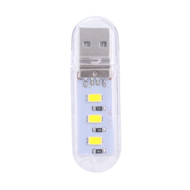 Mini Lámpara Lectura Brillante Con Libro USB Portátil para PC (3LED) Blanca