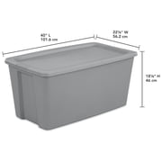 Sterilite Extra Large Storage Bin, 50 Gallon Durable Plastic Storage Tote with Snap-On Lid, Gray