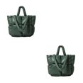 thumbnail image 1 of Qarigey Manténgase abrigado con bolso de mano acolchado de nailon, bolso de hombro acolchado de gran capacidad, bolso de almohada verde Verde 2Conjunto, 1 of 6