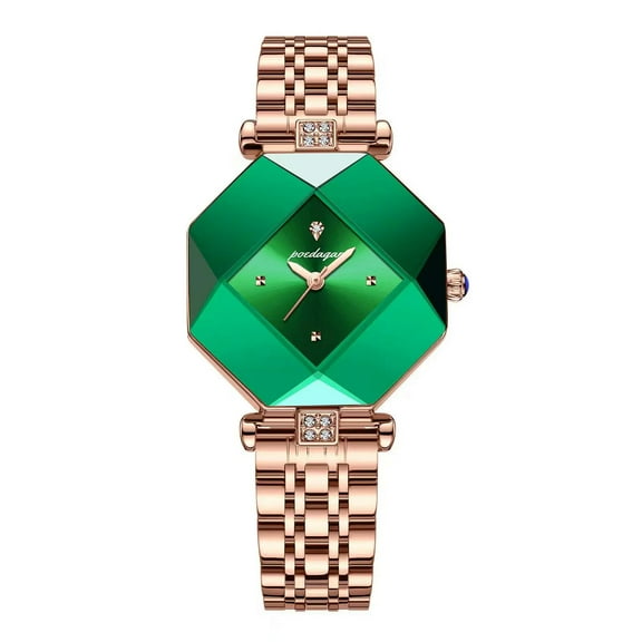 Poedagar women watch luxury green diamond quartz ladies watches waterproof stainless stain fashion watches girlfriend GIF