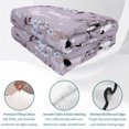thumbnail image 4 of Quilts Twin XL Size Bedding Set, Japanese Cherry Blossom Lightweight Quilted Comforter, White Crane Purple Pine Branch Cloud Soft Bedspread Coverlet with Pillow Covers for All Season, 68" x 98", 4 of 9