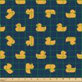 thumbnail image 2 of Ambesonne Duck Fabric by the Yard Upholstery, Simplified Swimming Birds Art, 1 Yard, Pale Orange Night Blue, 2 of 5