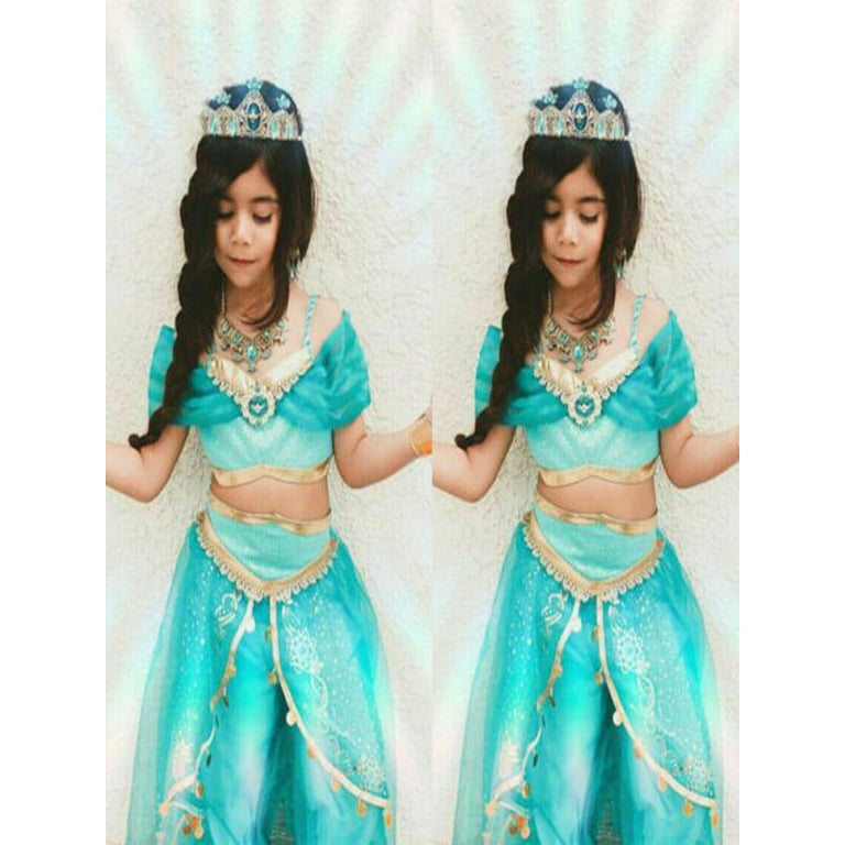 Disney Princess Jasmine Aladdin Girl's Fancy-Dress Costume with Accessories, Toddler 6(X), Toddler Girl's, Size: 6X, Blue