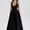Black, variant on Women's Elegant Halter V-Neck Backless Solid Color Deep V Waist Sleeveless Maxi Dress with Tie Pleated Detail Red,S